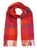 Woven Checked Tassel Scarf