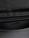 Faux Shearling Saddle Cross Body Bag