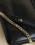 Faux Leather Padded Shoulder Bag