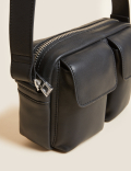 Leather Multi Pocket Cross Body Bag