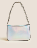Faux Leather Chain Strap Underarm Bag