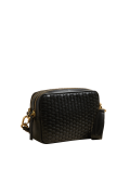 Leather Woven Cross Body Camera Bag