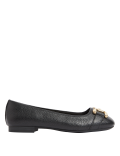 Wide Fit Leather Buckle Flat Ballet Pumps