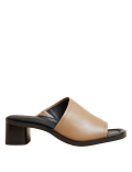 Leather Block Heel Mules