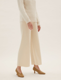 Leather Slip On Square Toe Court Shoes