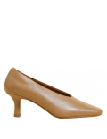 Leather Slip On Square Toe Court Shoes