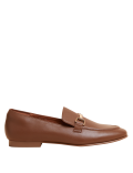 Leather Bar Trim Flat Loafers