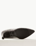 Stiletto Heel Checked Pointed Court Shoes
