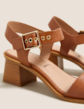 Wide Fit Ankle Strap Block Heel Sandals