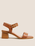 Wide Fit Ankle Strap Block Heel Sandals
