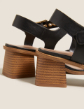 Wide Fit Ankle Strap Block Heel Sandals