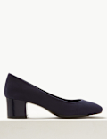 Wide Fit Block Heel Court Shoes