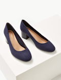 Wide Fit Block Heel Court Shoes
