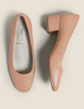 Wide Fit Block Heel Court Shoes