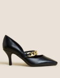 Wide Fit Chain Detail Stiletto Heel Heels