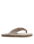 Velvet Open Toe Thong Slipper
