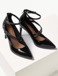 Stiletto Heel Multi Strap Pointed Court Shoes