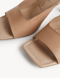 Wide Fit Leather Kitten Heel Mules