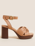 Leather Knot Platform Sandals