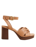 Leather Knot Platform Sandals