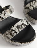 Leather Strappy Platform Sandals