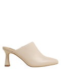 Leather Square Toe Mule Court Shoes