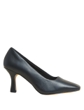 Leather Square Toe Court Shoes