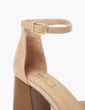 Ankle Strap Block Heel Court Shoes