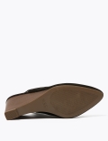 Suede Wedge Pointed Slingback Shoes