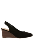 Suede Wedge Pointed Slingback Shoes