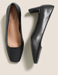 Kitten Heel Square Toe Court Shoes