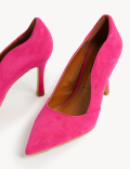 Suede Stiletto Heel Pointed Court Shoes