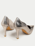 Leather Stiletto Heel Pointed Court Shoes