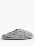 Cable Knit Mule Slippers