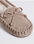 Suede Moccasin Slippers with Freshfeet&trade;