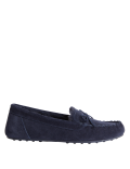 Suede Bow Faux Fur Lined Moccasin Slippers