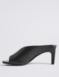 Leather Open Toe Mules