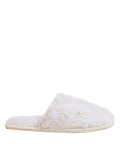 Faux Fur Embellished Mule Slippers