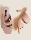 Wide Fit Leather Stiletto Heel Mules