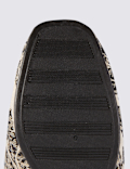Wedge Heel Floral Print Mule Slippers