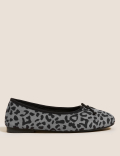 Leopard Print Bow Ballerina Slippers
