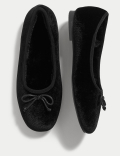 Velvet Bow Ballerina Slipper