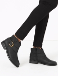 Western Buckle Ankle Boots