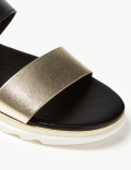 Leather Two Band Sandals