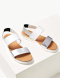 Leather Two Band Sandals