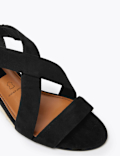 Suede Wedge Open Toe Sandals