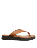 Leather Flatform Flip Flops