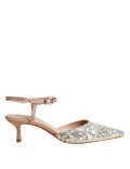 Sparkle Ankle Strap Kitten Heel Shoes