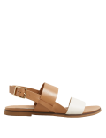 Leather Buckle Ankle Strap Flat Sandals