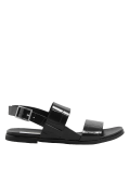 Leather Buckle Ankle Strap Flat Sandals
